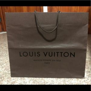 Louis Vuitton LV paper shopping bag logo brown